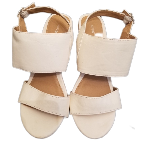 Apt 9 White Platform Wedge Sandals spring break vacation - Picture 4 of 4